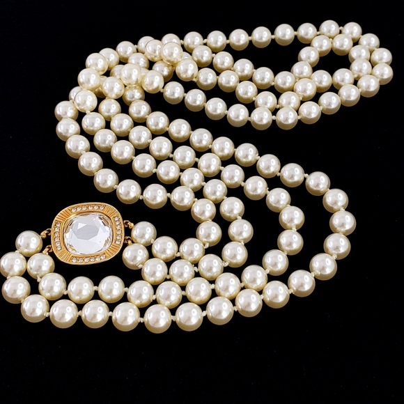 Swarovski Jewelry - Swarovski pearl necklace double strand + clasp